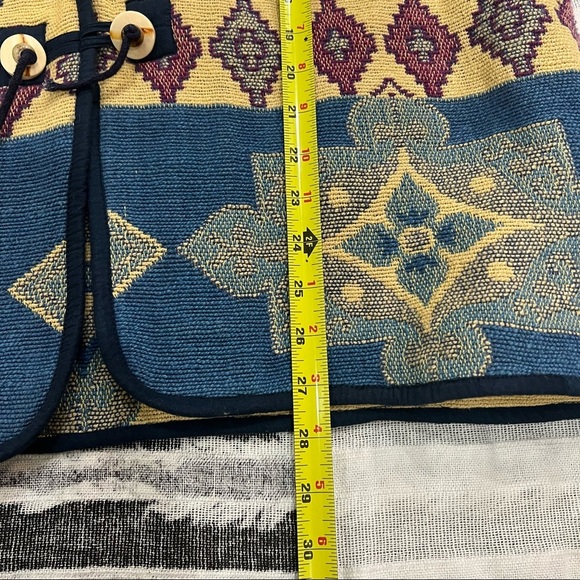 Vintage Oakridge Sz M Tapestry Coat Jacket Boho Festival Wood Button Pockets EUC - Picture 10 of 10